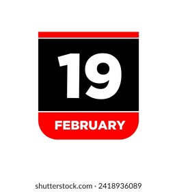 icono vectorial del día del calendario 19 feb