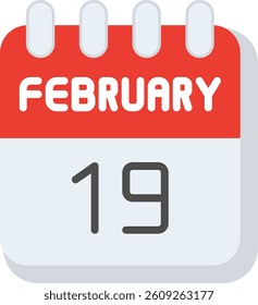 19 February Flat Illustration Vector Design