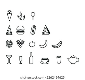 19 food and drinks icons 