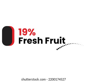 19% Fresh Quality Label Sign for product vector art illustration with stylish font and black red color