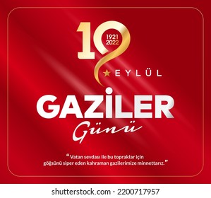 19 Eylül Gaziler Günü Kutlu Olsun. Traducción: 19 de septiembre Día de los Veteranos.