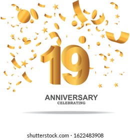 19 golden anniversary celebration vector concept template design illustration