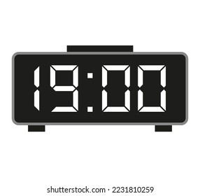 despertador de 19 horas. Vector marcado con tiempo. Hora de marcación del indicador de reloj