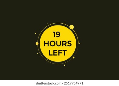 19 hours left, icon, stile, timer, countdown, clock, time,  background, template, 19 hours left, countdown, sticker, left banner, business, sale, label button