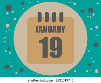19 January calendar vector. Calendar icon for the month of January with circle. Banner for holidays and commemorative dates
