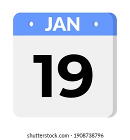 19. Januar-Datumssymbol 