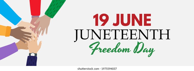 19 June African American Emancipation Day. Juneteenth Freedom Day. 19 June African American Emancipation Day holiday background. Vector illustration. EPS10