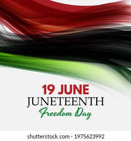 19 June African American Emancipation Day. Juneteenth Freedom Day. 19 June African American Emancipation Day holiday background. Vector illustration. EPS10