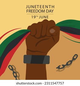 19 June African American Emancipation Day. Juneteenth Freedom Day. 19 June African American Emancipation Day holiday background. illustration.