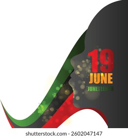 19 june Juneteenth celebration, vector banner