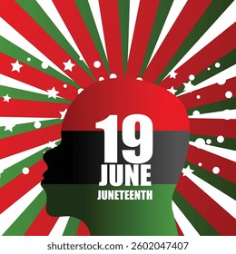 19 june Juneteenth celebration, vector banner