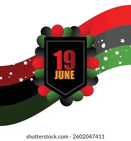 19 june Juneteenth celebration, vector banner