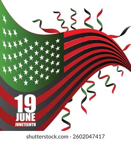 19 june Juneteenth celebration, vector banner
