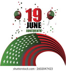 19 june Juneteenth celebration, vector banner