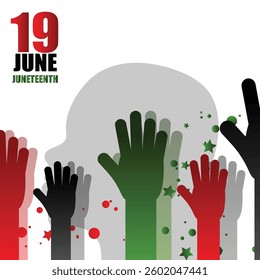 19 june Juneteenth celebration, vector banner