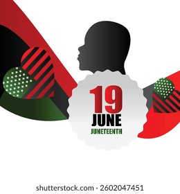 19 june Juneteenth celebration, vector banner