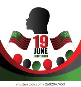 19 june Juneteenth celebration, vector banner