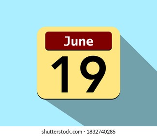 19 June - Vector art of an icon of a calendar