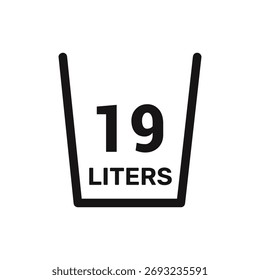 19 litros de Vector Icon líquido de Vector de medida de fondo blanco