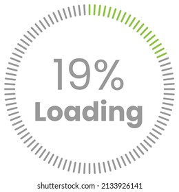 19% Loading. 19% circle diagrams Infographics vector, 19 Percentage ready to use for web design ux-ui