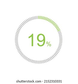 19% Loading. 19% circle diagrams Infographics vector, 19 Percentage ready to use for web design ux-ui.