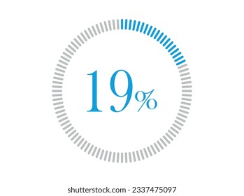 19% Loading. 19% circle diagrams Infographics vector, Percentage ready to use for web design.
