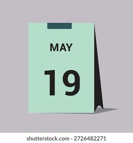 19 may calendar date icon minimal desk calendar vector illustration