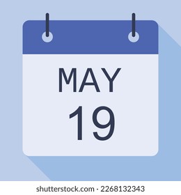 19 May Calendar, Vector Calendar.