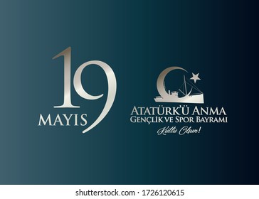 19 May Commemoration of Ataturk, Youth and Sports Day 101st year. (English: O Turkish Youth, 19 May Commemoration of Ataturk, Youth and Sports Day)