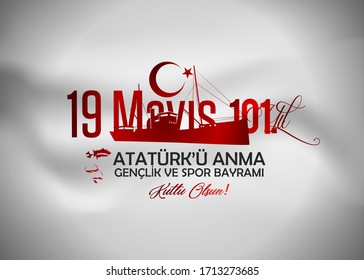 19 May Commemoration of Atatürk, Youth and Sports Day. (English: 19 May, Atatürk Remembrance, Youth and Sports Holiday)