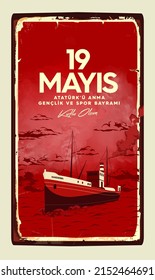 19 mayis Ataturk'u Anma, Genclik ve Spor Bayrami, traducción: 19 de mayo Conmemoración de Ataturk, Día de la Juventud y el Deporte. Turquía.