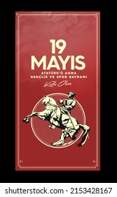 19 mayis Ataturk'u Anma, Genclik ve Spor Bayrami, traducción: 19 de mayo Conmemoración de Ataturk, Día de la Juventud y el Deporte. Turquía.