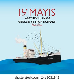 19 Mayis Atatürk'u Anma Genclik ve Spor Bayrami - Übersetzung: Der 19. Mai ist das Gedenken an Atatürk, Jugend- und Sporttag.