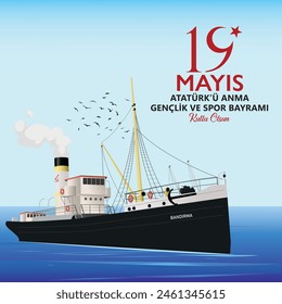 19 Mayis Atatürk'u Anma Genclik ve Spor Bayrami - Übersetzung: Der 19. Mai ist das Gedenken an Atatürk, Jugend- und Sporttag.