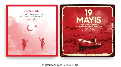 19 mayis Ataturk'u Anma, Genclik ve Spor Bayrami (19 may. Conmemoración de Ataturk, Día de la Juventud y el Deporte. 23 Nisan Ulusal Egemenlik ve Çocuk Bayramı (23 de abril). soberanía nacional y día del niño)