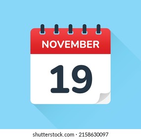 19. November - Kalendersymbol - Vektorgrafik