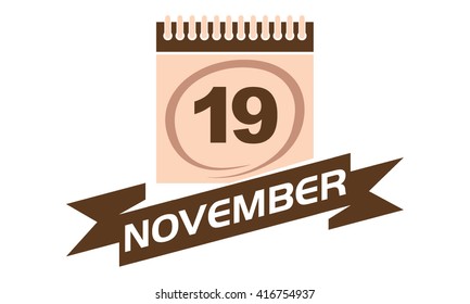 19 November Calendar with Ribbon