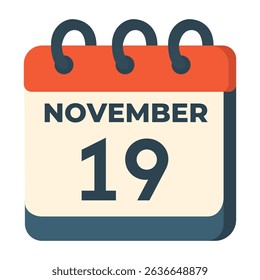 19 november calendar vector on white background
Vector calendar with date