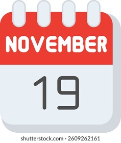 19 November Flat Illustration Vector Design