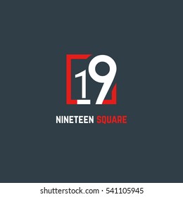 19 Number logo design vector element