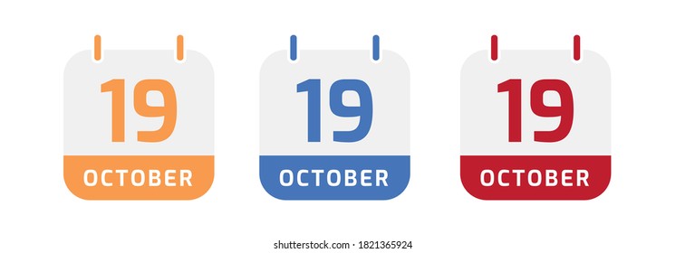 19 October calendar vector design