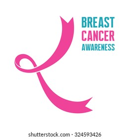19 October - International Day of Breast Cancer Awareness - creative vector logo. Hope for a cure. I am supporting. Pink ribbon sign. 