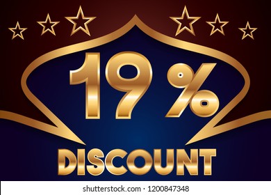 19% off discount promotion sale,  sale promo marketing.