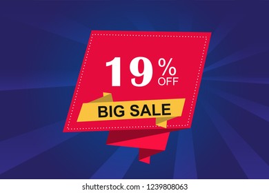 19% off discount promotion sale,  sale promo marketing.