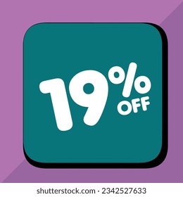 19% off per cent, percentage number in a colored circle, promotion, big sale, colorful background