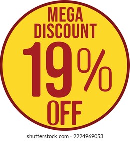 19 off special offer discount, mega discount,