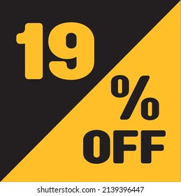 Up To 19% Off Special Offer sale sticker black and gold, vector illustration