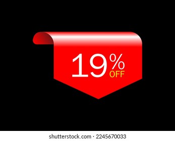 19 offer tag discount vector icon stamp , Vector illustration.
