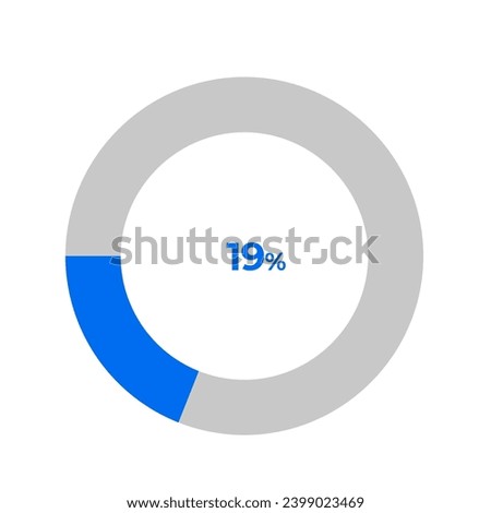 19 percent pie chart outline stroke vector illustration eps 