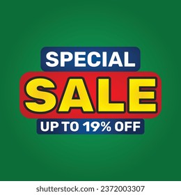 19 percent sale off vector illustration isolated on white background.